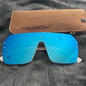 Feisedy Blue Oversized Sunglasses